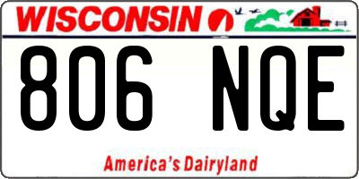 WI license plate 806NQE
