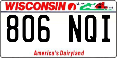 WI license plate 806NQI
