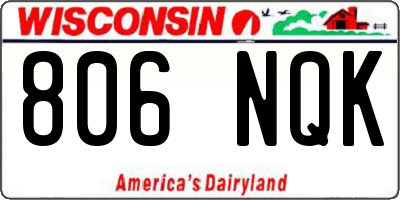 WI license plate 806NQK