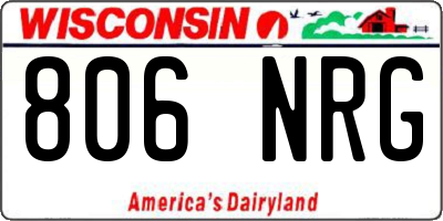 WI license plate 806NRG
