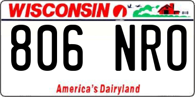 WI license plate 806NRO