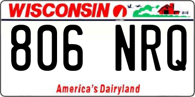 WI license plate 806NRQ