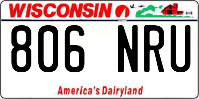 WI license plate 806NRU