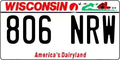 WI license plate 806NRW
