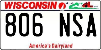 WI license plate 806NSA
