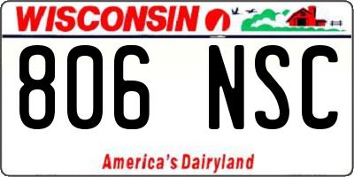 WI license plate 806NSC