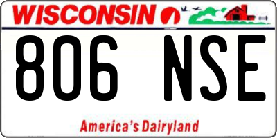 WI license plate 806NSE