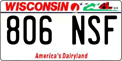 WI license plate 806NSF