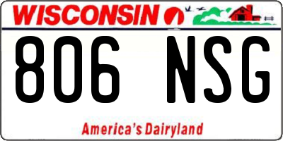 WI license plate 806NSG