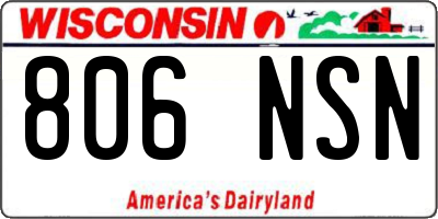 WI license plate 806NSN