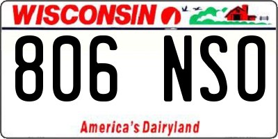 WI license plate 806NSO