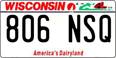 WI license plate 806NSQ