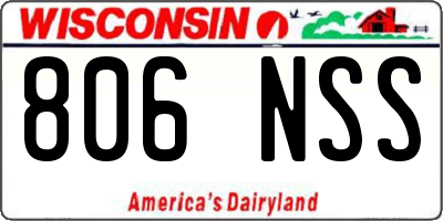 WI license plate 806NSS