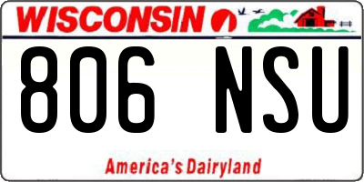 WI license plate 806NSU