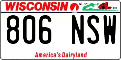 WI license plate 806NSW