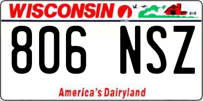 WI license plate 806NSZ