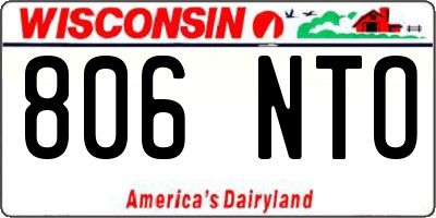 WI license plate 806NTO