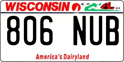 WI license plate 806NUB