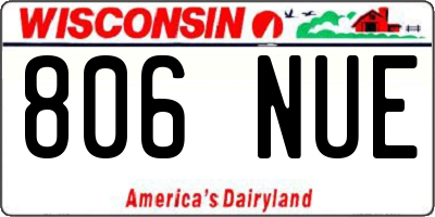 WI license plate 806NUE
