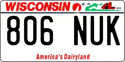 WI license plate 806NUK