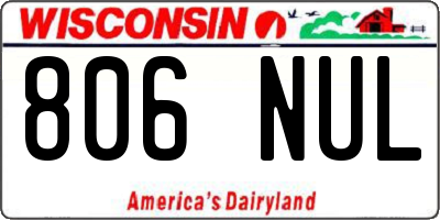 WI license plate 806NUL