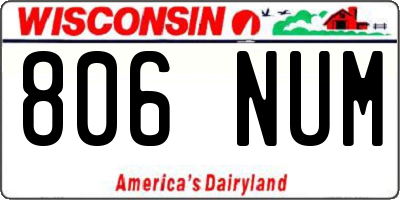 WI license plate 806NUM