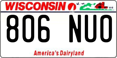 WI license plate 806NUO