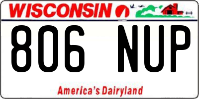 WI license plate 806NUP