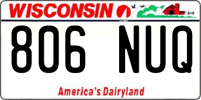 WI license plate 806NUQ