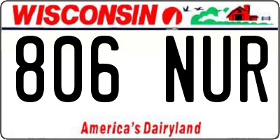 WI license plate 806NUR