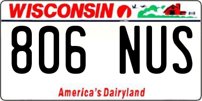 WI license plate 806NUS