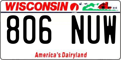 WI license plate 806NUW