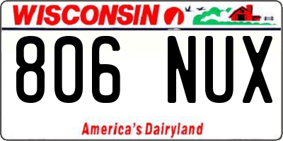 WI license plate 806NUX