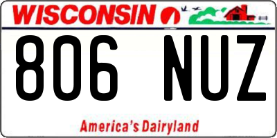 WI license plate 806NUZ