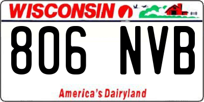 WI license plate 806NVB