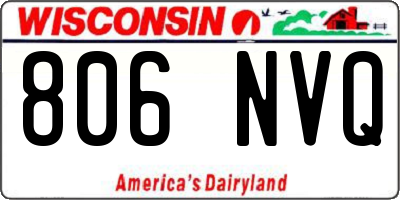 WI license plate 806NVQ