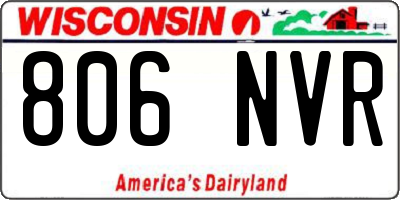 WI license plate 806NVR