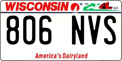 WI license plate 806NVS
