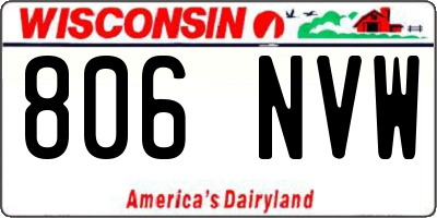 WI license plate 806NVW