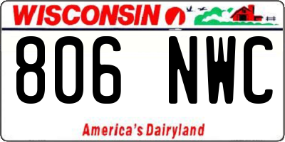 WI license plate 806NWC
