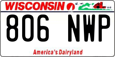 WI license plate 806NWP