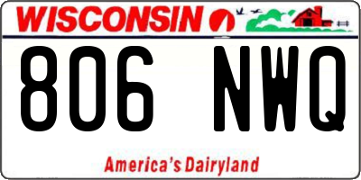 WI license plate 806NWQ