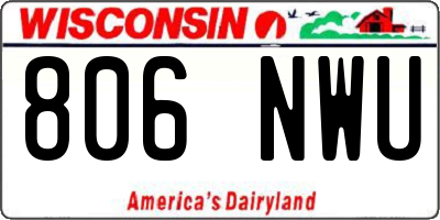 WI license plate 806NWU