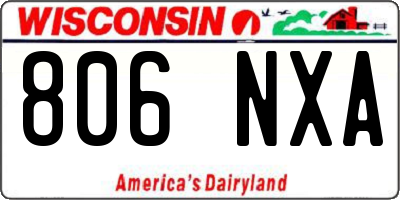 WI license plate 806NXA