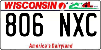WI license plate 806NXC