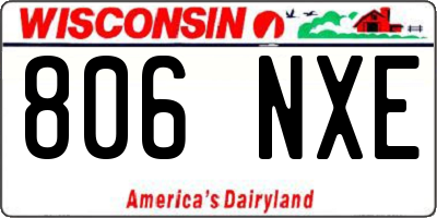 WI license plate 806NXE