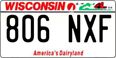 WI license plate 806NXF