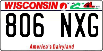 WI license plate 806NXG