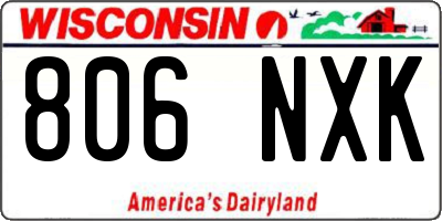 WI license plate 806NXK