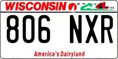 WI license plate 806NXR